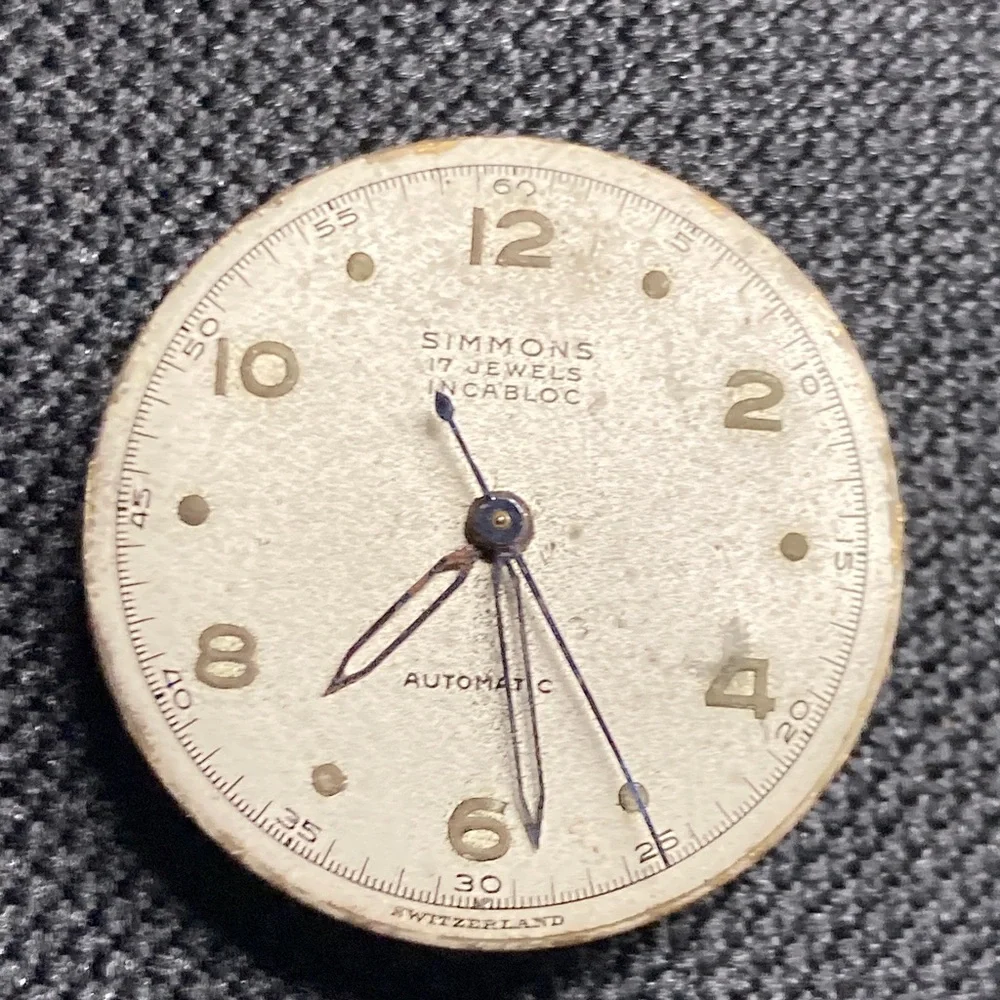 Simmons vintage 17 Jewels Incabloc watch parts/restore, automatic, switzerland